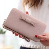 Foreign trade new women's large capacity lunch box Bow Purse Japan and South Korea long hand bag small fresh mobile phone bag fashion 