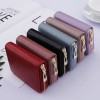 Manufacturer direct selling new litchi pattern zipper bag men's and women's organ card clip credit card cover small wallet change clip 