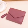 Wallet ladynew short tassel pendant litchi pattern wallet card bag holding lovely zero wallet in stock 