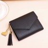 Wallet ladynew short tassel pendant litchi pattern wallet card bag holding lovely zero wallet in stock 