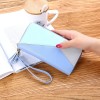 New women's handbag wallet women's long Korean color contrast splicing zipper tassel large capacity wallet mobile phone bag 