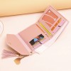 Wallet ladynew short tassel pendant litchi pattern wallet card bag holding lovely zero wallet in stock 