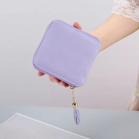 Women's small wallet solid color tassel zipper quality assurance simple women's zero wallet one agent manufacturer direct sales 