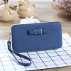 Foreign trade new women's large capacity lunch box Bow Purse Japan and South Korea long hand bag small fresh mobile phone bag fashion 