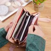 New women's handbag wallet women's long Korean color contrast splicing zipper tassel large capacity wallet mobile phone bag 