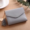Manufacturers directly provide short wallet tassel pendant litchi pattern wallet multi card women's zero wallet 