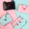 New ins leather card bag change purse creative cute DIY hand sewn owl shape card pocket change purse 