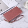 Korean New Wallet women's long zipper solid color simple multi card position Lingge card bag women's large capacity hand bag 