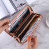 Korean New Wallet women's long zipper solid color simple multi card position Lingge card bag women's large capacity hand bag 