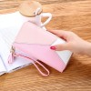 New women's handbag wallet women's long Korean color contrast splicing zipper tassel large capacity wallet mobile phone bag 