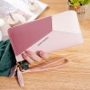 New women's handbag wallet women's long Korean color contrast splicing zipper tassel large capacity wallet mobile phone bag 