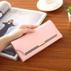 Wallet women's long simple soft leather buckle 30% off multi card slot large capacity women's wallet wholesale one for distribution 