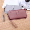 Wholesale new women's simple long multifunctional zipper multi card position hand hold buckle zipper Student Wallet 