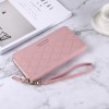 Korean New Wallet women's long zipper solid color simple multi card position Lingge card bag women's large capacity hand bag 