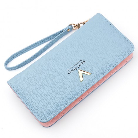 new wallet women's handbag long zipper wallet Korean fashion lychee pattern large capacity mobile phone bag 