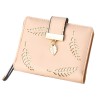 Women's short wallet leaf hollowed out Korean fashion buckle zipper handbag one, distributed directly by the manufacturer 