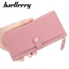 Baellerry cross border popular women's wallet simple and fashionable multi card slot card bag 30% discount buckle Long Wallet 