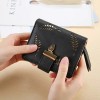 Women's short wallet leaf hollowed out Korean fashion buckle zipper handbag one, distributed directly by the manufacturer 