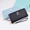 2021 new wallet women's handbag long zipper wallet Korean fashion lychee pattern large capacity mobile phone bag 