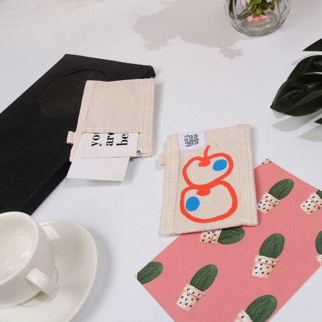 Factory stock canvas anti demagnetization card cover student meal card certificate access card bus card cover hand Pocket Wallet 