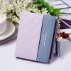 Embossed craft women's temperament wallet short 20% off Japan and South Korea small fresh buckle Wallet Zipper polyester zero wallet 