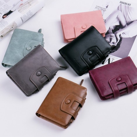 Manufacturer wholesale women's wallet Korean fashion multifunctional short wallet women's three fold buckle zipper zero wallet 