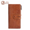 Vintage Leather Women's wallet Korean fashion mobile phone bag top leather RFID Long Wallet pure 