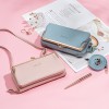 women's Long Wallet Korean leisure multifunctional messenger bag horizontal lychee pattern solid color Pu mobile phone bag 