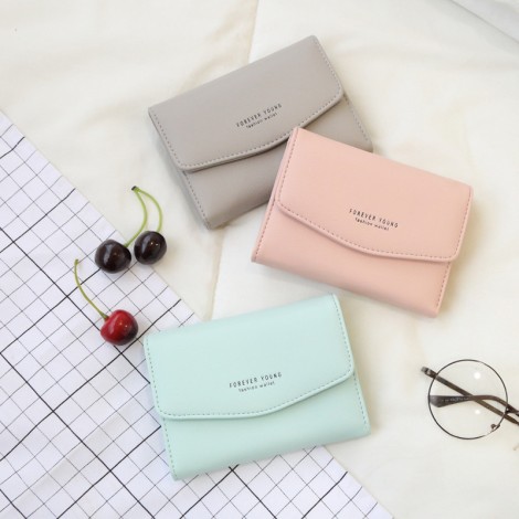 Cross border women's wallet short 2021 new fashion wallet simple Korean women's small bag wallet buckle zero wallet 