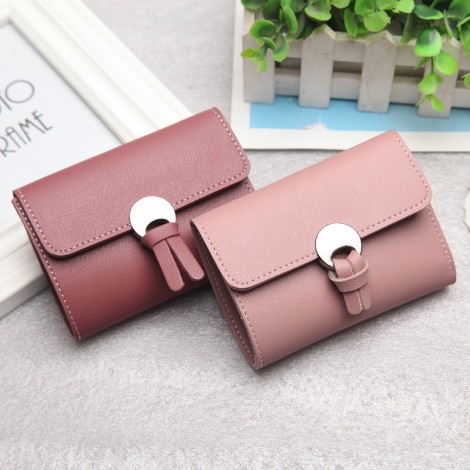 new women's wallet women's short card bag large capacity wallet Korean leisure 30% discount multifunctional buckle bag 