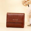 new short wallet women's oil wax leather retro zero wallet buckle coin bag women's small wallet