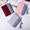 Embossed craft women's temperament wallet short 20% off Japan and South Korea small fresh buckle Wallet Zipper polyester zero wallet 