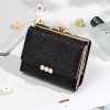 2019 new small wallet women's short Korean version tidal pearl three fold student Mini Wallet zero wallet wholesale 