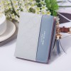 Embossed craft women's temperament wallet short 20% off Japan and South Korea small fresh buckle Wallet Zipper polyester zero wallet 