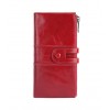 Vintage Leather Women's wallet Korean fashion mobile phone bag top leather RFID Long Wallet pure 