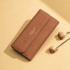 2019 new women's wallet Korean fashion frosted hand bag long bronzed zipper buckle mobile phone bag 