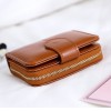 Cross border short bag women's 2021 new women's wallet retro two fold Wallet oil wax leather buckle zero wallet 