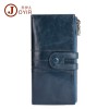 Vintage Leather Women's wallet Korean fashion mobile phone bag top leather RFID Long Wallet pure 