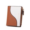 Wallet 2021 cross border new texture double zipper women's wallet Korean fashion contrast color short Wallet 