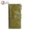 Vintage Leather Women's wallet Korean fashion mobile phone bag top leather RFID Long Wallet pure 