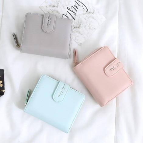 Cross border 2021 new wallet women's short wallet Japanese and Korean version simple fashion zipper small bag buckle Wallet 