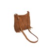 Tassel bag niche frosted cowhide casual crossbody bag with retro leather trend shoulder bag 