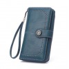 Retro Oil Wax Skin Hollow Wallet Korean Version Large Capacity Phone Bag for Women 