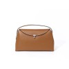 Top layer cowhide flap bag, niche, high-end feeling, one shoulder crossbody bag, versatile for commuting, T-lock buckle, large capacity handbag 