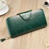 Women's wallet top layer oil wax cowhide long genuine leather bag grab bag 