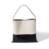 Large capacity shoulder bag, Korean minimalist cowhide shopping bag, fashionable color blocking leather tote bag 
