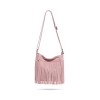 Tassel bag niche frosted cowhide casual crossbody bag with retro leather trend shoulder bag 