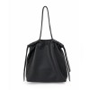 Single shoulder bag with niche design, versatile for commuting, genuine leather women's bag, large capacity retro drawstring tote bag 