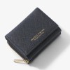 Women's Wallet Cross Pattern Leather Clip Zipper Short Three Fold Wallet Student Zero Wallet Wallet 