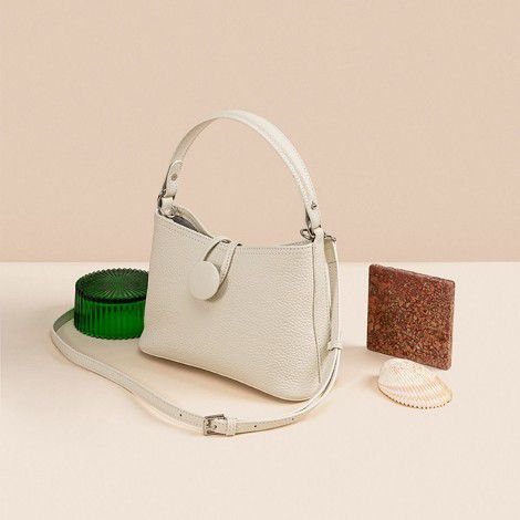 Button in the bag, underarm bag, niche design, minimalist top layer cowhide handbag, genuine leather crossbody bag 